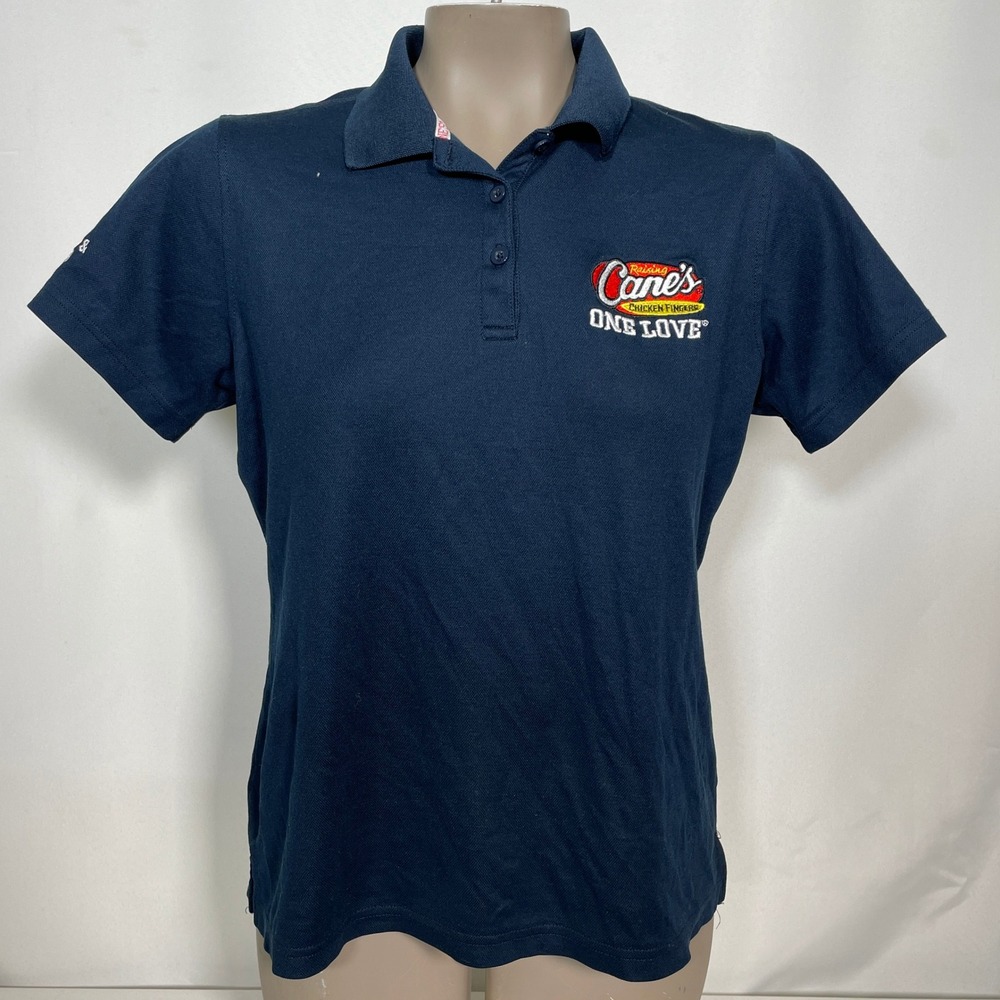 Raising Cane's One Love Restaurant Staff Uniform Navy Polo Shirt Women's SMALL
